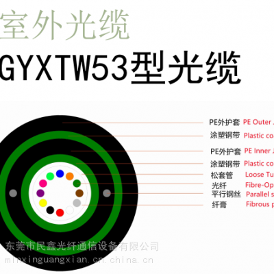 GYXTW53 中心束管铠装 通信地埋光缆 室外直埋光缆 国标光缆