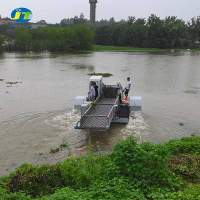 北京景区垃河道圾打捞船 湖面杂草清理收割船船 全自动水草打捞船