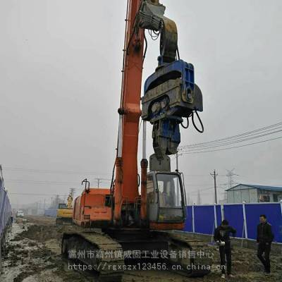 水泥桩变频液压打桩臂混泥土预制桩液压沉桩机挖机高频振动打桩机威固