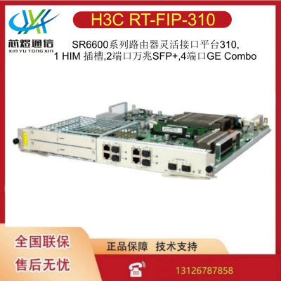 H3C RT-FIP-310 灵活接口平台310,1 HIM 插槽,2端口万兆SFP+,4端口GE