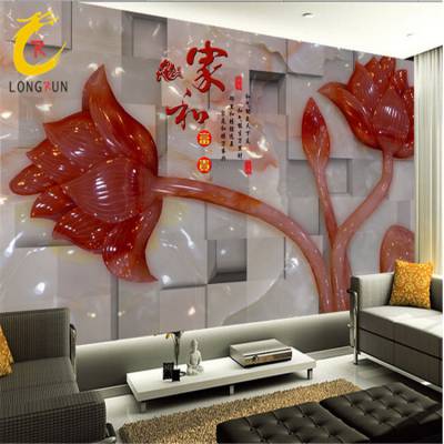 天津电视瓷砖背景墙UVP平板印刷机5D浮雕彩绘喷墨打印设备深圳龙润厂家