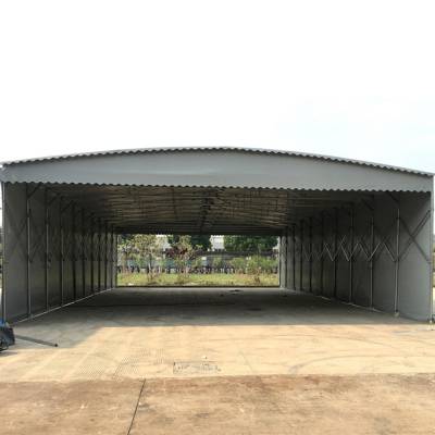 贵阳定制膜结构停车雨棚 伸缩活动推拉式遮阳雨篷