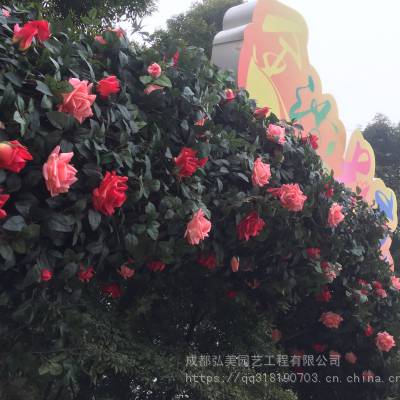 重庆玫瑰花节庆拱门 重庆婚庆拱门 重庆仿真花拱门 假花拱门生产定做 仿真度高 唯美婚礼***