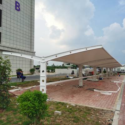佛山 顺德区 定做安装膜结构车棚 汽车停车棚 充电桩棚 张拉膜景观棚