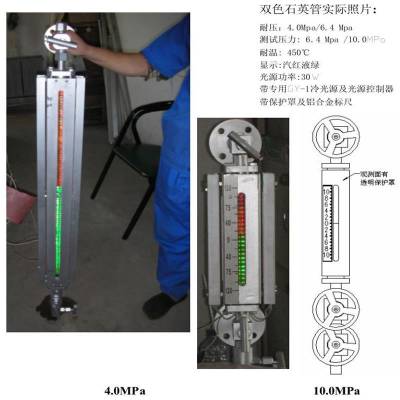 石英管式双色水位计 440MM 不含阀门 型号:GJ633-XBY10S2-440L