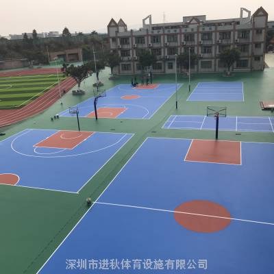 广东环保硅pu球场材料生产厂家 弹性硅pu篮球场施工 运动场硅pu篮球场报价