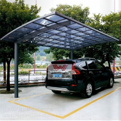 大厂车棚停车棚家用汽车遮阳棚订做 别墅小区铝合金停车棚 耐力板停车