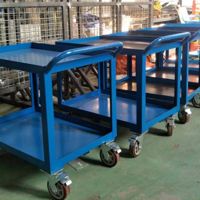 双层金属手推车 静音手推车 车间工具车