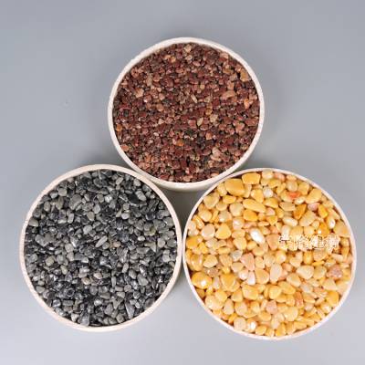 米黄色水洗石园林景观透水路面用洗米石中国黄石子米黄砾石