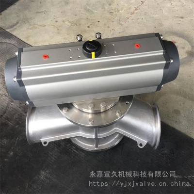 气动卫生级三通换向阀 卫生食品级Y型快装卡箍式分路阀