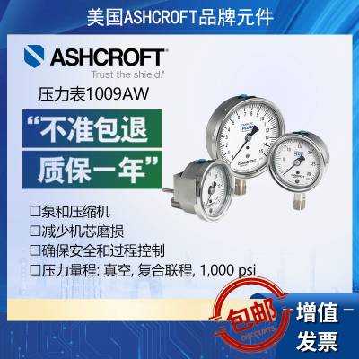 Ashcroft压力表1009AW雅斯科液压与气动设备泵和压缩机锅炉