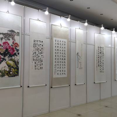 武汉八棱柱标准展位搭建/书画摄影展板租赁