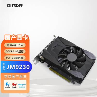 GITSTAR集特 景嘉微PCIe JM9230适用飞腾龙芯海光平台 全高4G 4个HDMI