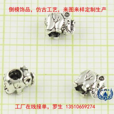 广东五金制品工厂私人订购黄铜挂件倒模DIY串珠倒模仿古配件加工