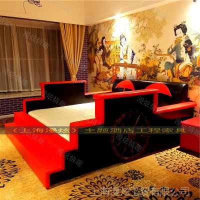 创意主题床穿越马车床夫妻合欢震动床情侣水床电动床多功能性爱床