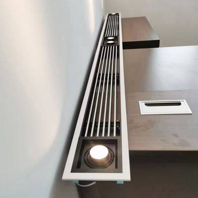 铝格栅风口定制 单光槽集成带 转角转弧铝百叶 雕花铝风口