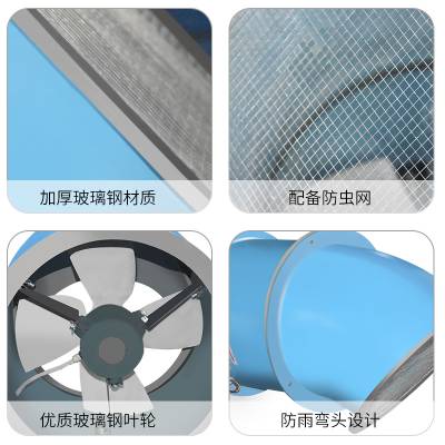 玻璃钢防爆防腐风机壁式管道式固定式岗位式不锈钢定制