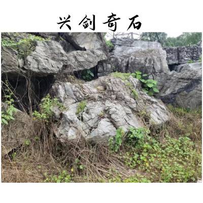 英石造景石原石货场 吨位英石假山石供应基地 大英石园林园艺造景