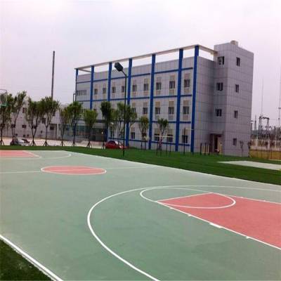 盘锦3毫米厚球场地面 室外篮球场地面 球场地坪漆,水性硅PU生产厂家