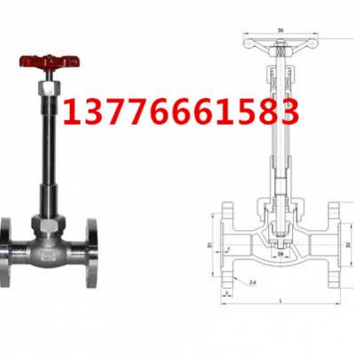 DJ44W-10T型低温角式截止阀