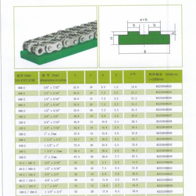 聚乙烯T型双排06B-1链条导轨 链条导轨耐磨条 环形链条导轨