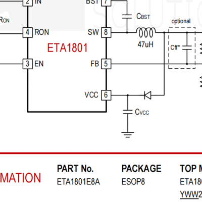 设计师酷爱型号钰泰耐压100V 、 1A 、高效同步降压型变换器ETA1801/ETA1805