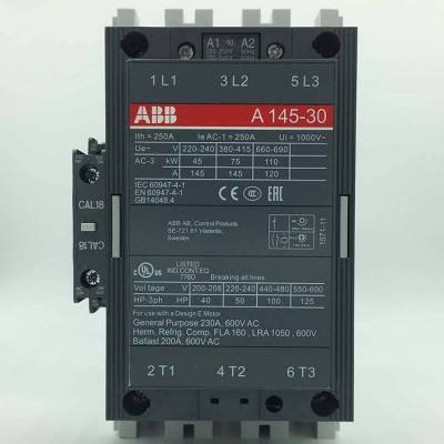 ABB老款交流接触器A145D-30-11/A145-30-11辅助尺寸