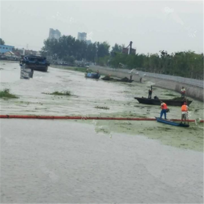 扇贝养殖海域水面植物拦截浮排 海面水草水生物拦截浮筒