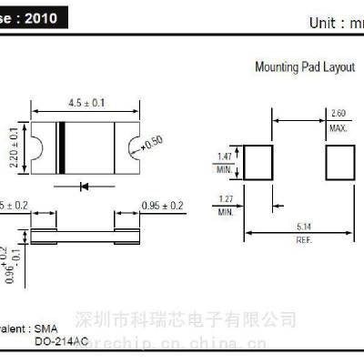 智威二极管 AUSMA6C30CAH 采用DO-214AC封装 原装正品