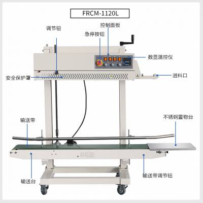 饲料狗粮包装封口机 塑料袋铝箔袋自动封口机 FRCM-1120L