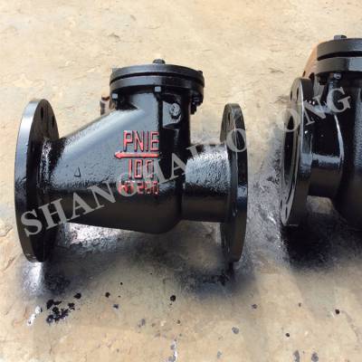 h44t10铸铁铜芯法兰旋启式止回阀挡板式排污止回阀