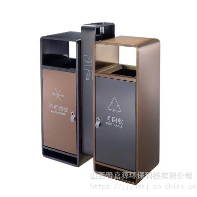 00户外环卫大号双桶分类垃圾桶公共不锈钢