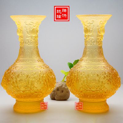 品生產廠_佛教寺院開光法事訂購琉璃佛供用品_蓮花燈_寶瓶_八吉祥擺件