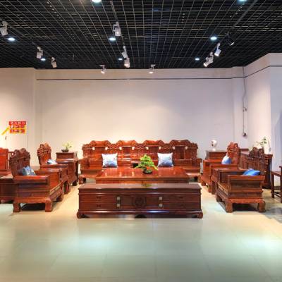 普通消费红木品牌名琢世家刺猬紫檀中式沙发6件套销售