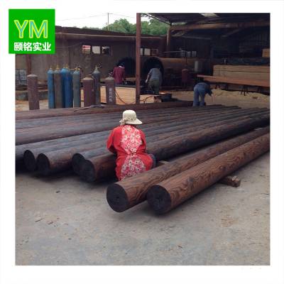 炭化圆柱 原木现挑选 现加工 4米5米6米8米等长度实木圆柱
