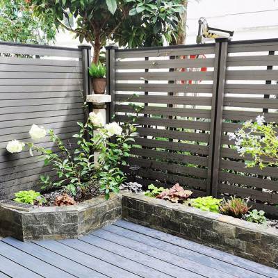 太原塑木围栏 户外木塑围栏 院子围墙护栏栅栏 山西露台庭院栏杆