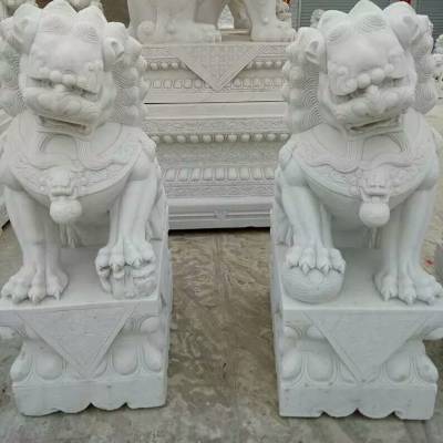 中式传统狮子 迎宾石头狮子一对 门口摆放石雕狮子