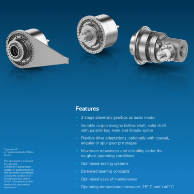 ZF 工业齿轮箱，用于采矿应用和大型建筑的齿轮箱