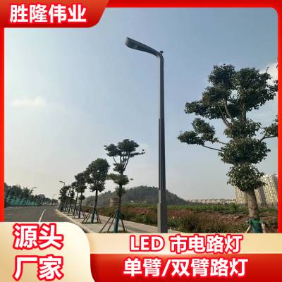 成都LED市电路灯厂 城市道路单双臂路灯定制 6米8米10米热镀锌路灯杆