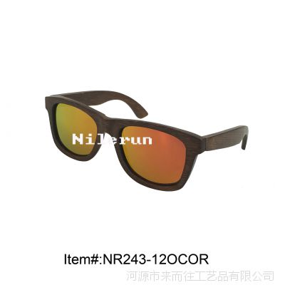 开车驾驶骑行钓鱼滑雪旅行运动竹制太阳眼镜 镀桔色彩膜竹子墨镜