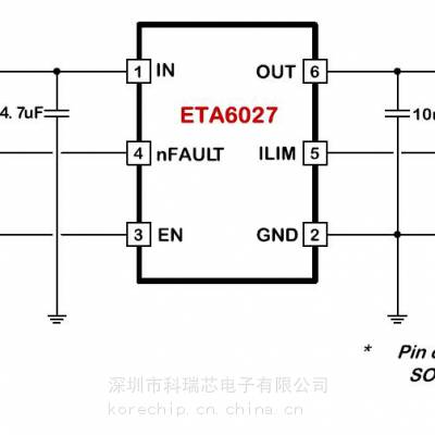 可编程限流负载开关 ETA6027S2G 微型SOT23-6封装 钰泰代理商