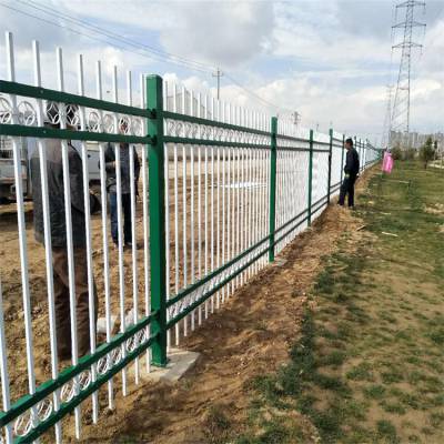 喷塑铁围栏 财润丝网供应护院两横杆锌钢护栏 多种颜色可选