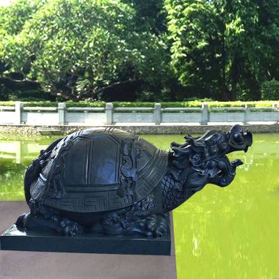 石雕龙龟负重赑屃霸下万源青石材龙头龟水池景观喷水动物雕塑喷泉