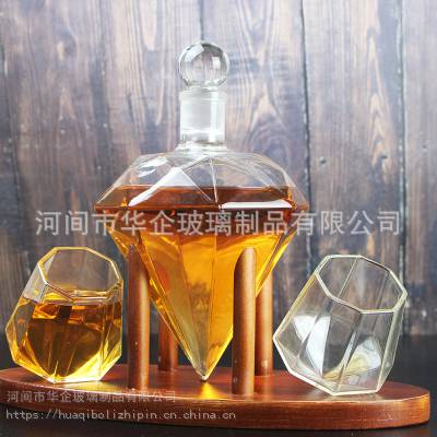 河北河间华企手工艺异形酒瓶透明酒盒包装高硼硅玻璃容器1000ml