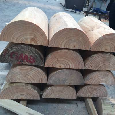 防腐松木圆柱 杉木圆木 半圆木柱 批发可定尺加工