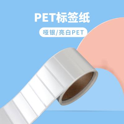 PET标签 卷筒不干胶标签印刷 哑银标签贴纸 泛越 尺寸齐全