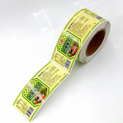 防水强粘烫金合成纸标签卷装彩色食品不干胶标签商标LOGO贴纸