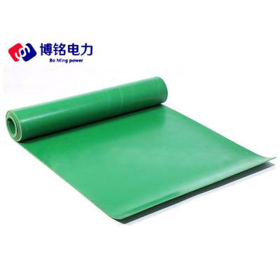 博铭 绿色平面绝缘胶板 配电室绝缘胶垫 5mm厚 1*1米