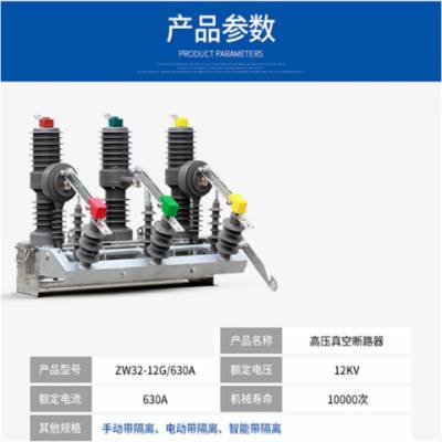 ZW32-12户外柱上 高压真空断路器 手动操作带隔离