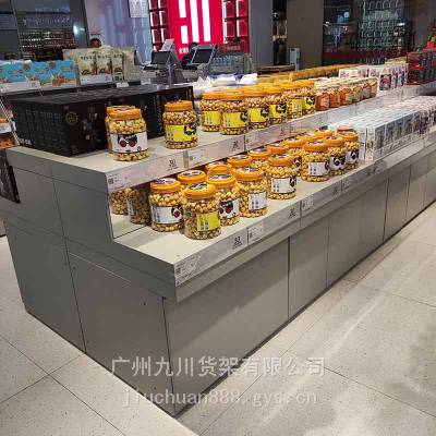 精品店饰品货架展示架发饰头箍项链展示柜店铺专用双面中岛柜摆台